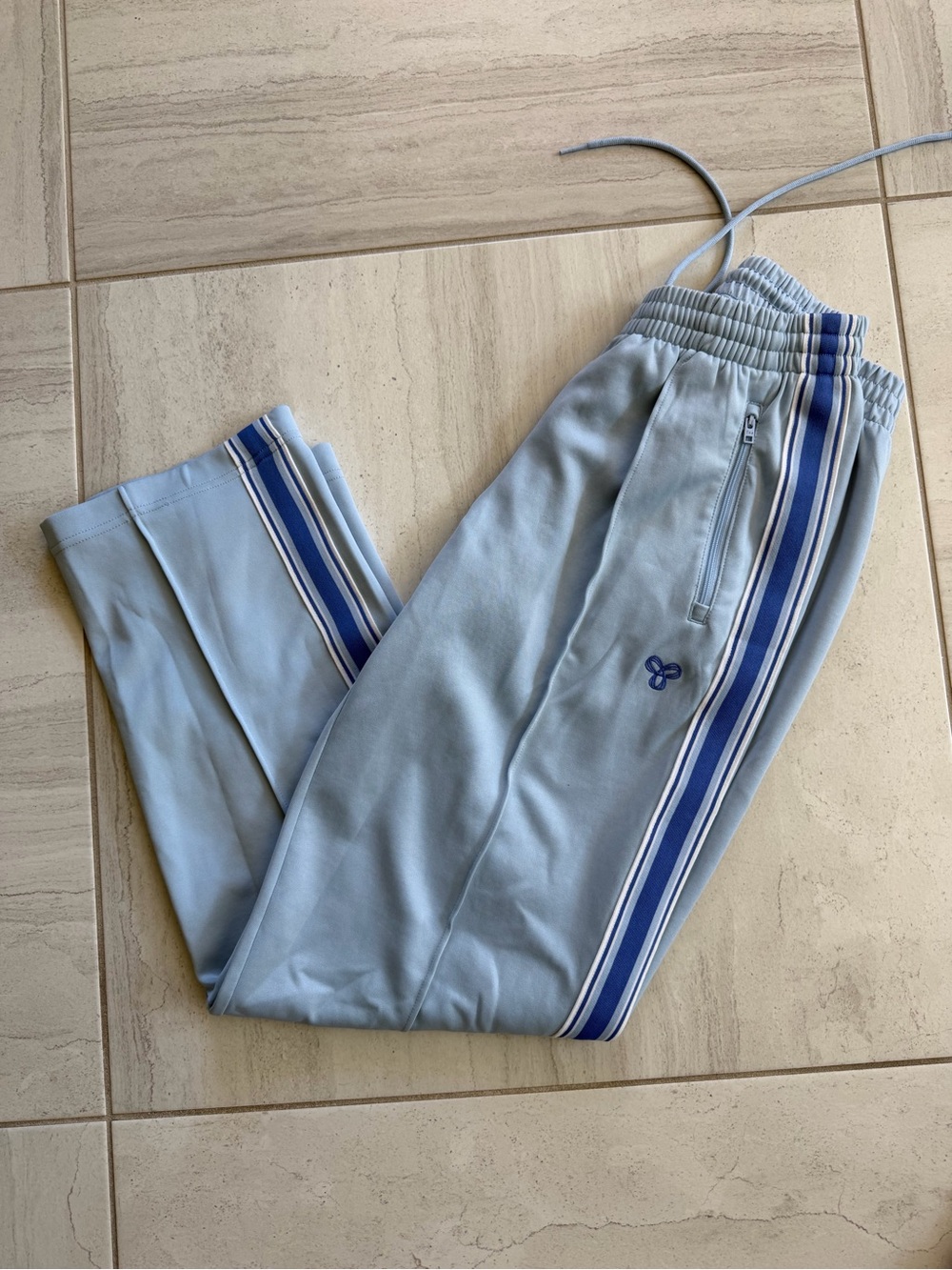 TNA Light Blue Women’s Track Pants with Side Stripes